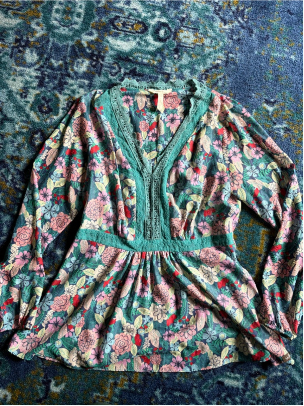 Matilda Jane Floral V-Neck Top L